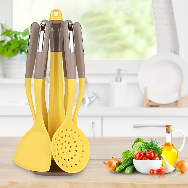 Silicone Spatula Set (6PCS - Yellow) - Kitchen Spatulas Silicone