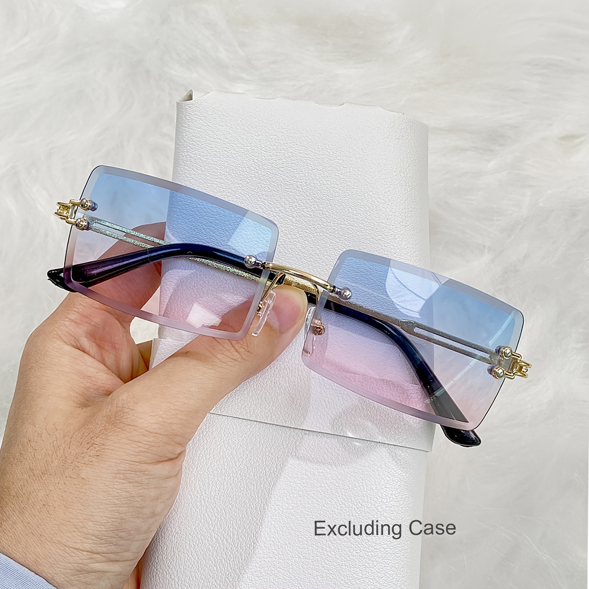 Chashma de titânio moda feminina óculos cinza lente vermelha diamante  cortado armações de óculos sem aro, mulheres de óculos de sol tom lentes  comprar - Mulheres De óculos /