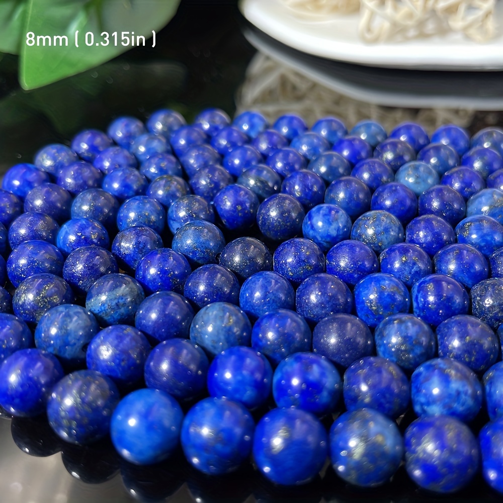 8mm 0 315in Natural Lazurite Loose Beads For Diy Handmade Bracelets ...