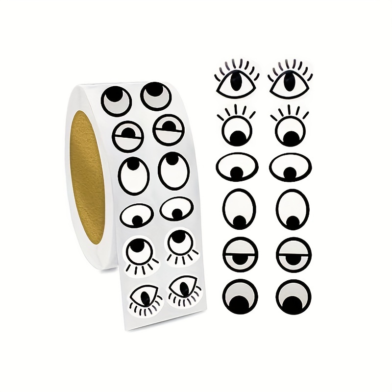 Cute Black And White Self adhesive Eye Stickers For Diy - Temu
