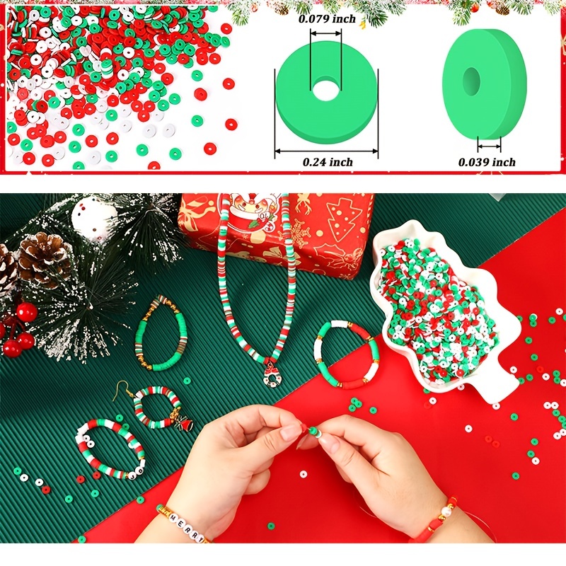 Christmas Clay Beads Bracelet Kit, Friendship Bracelet Making Kit, Letter  Beads Charms, Red White Green Clay Beads Kit, For DIY Jewelry Making