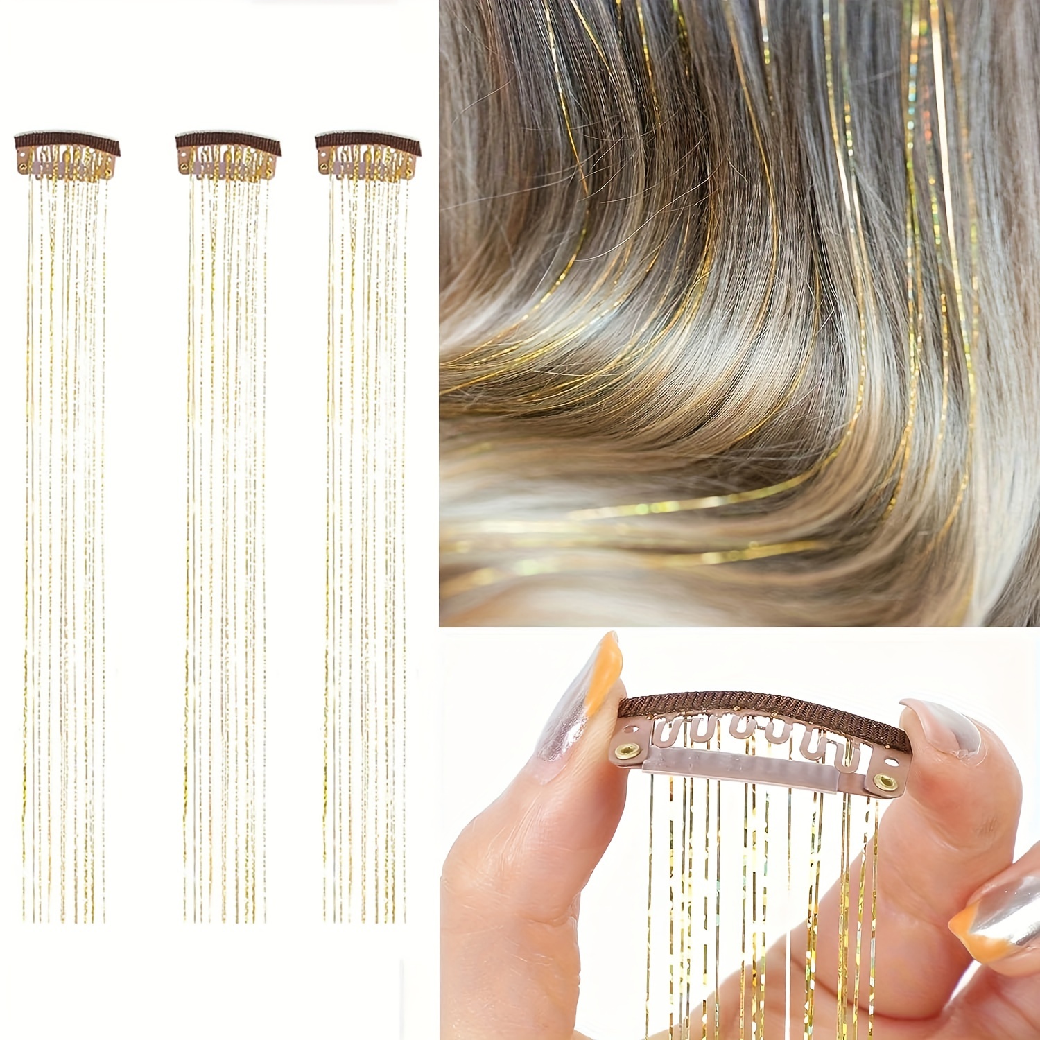 Hair Tinsel Clip In Hair Tinsel Colorful Glitter Tinsel Hair