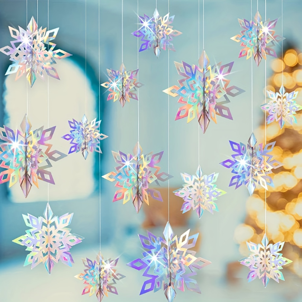  30 Pcs Winter Snowflake Birthday Baby Shower Decor Christmas  Swirls Snowflake Foil Hanging Ceiling Decor for Frozen Winter Xmas New Year  Holiday Wedding Party Supplies (Assorted Colors) : Home & Kitchen