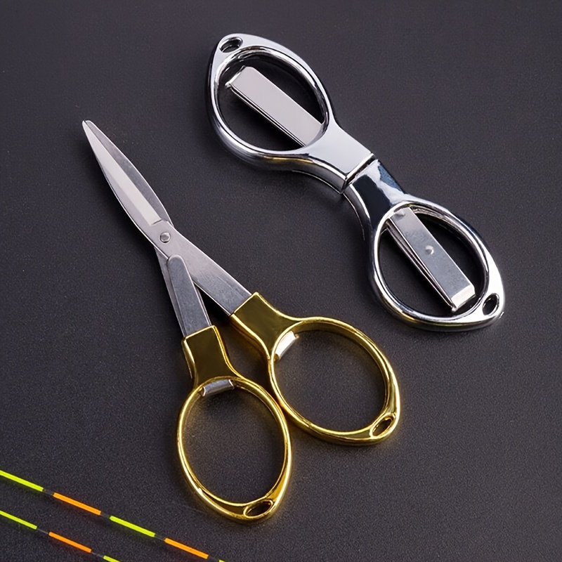 1pc Carbon Steel Scissor, Foldable Fishing Knot Braided Fishing Scissor,  Fishing Line Cutter, Fishing Tackles
