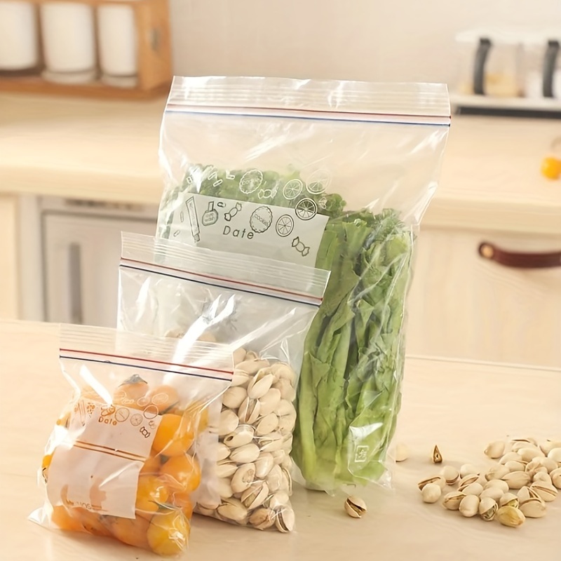 Reusable Food Storage Bags, Double Rib Fresh-keeping Bags, Fruit And  Vegetable Freezer Bags, Thickened Sealed Bags, Refrigerator Sub-packaging  Dense Bags, Extractable Food Bags, Kitchen Supplies - Temu