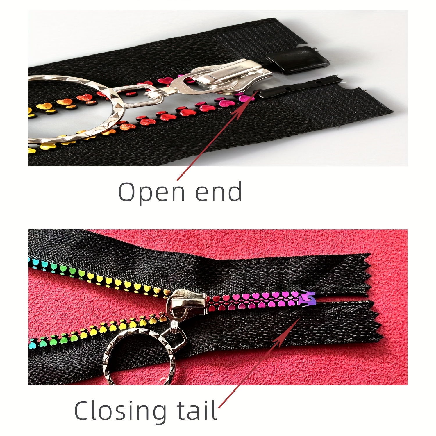 No. 10 Resin Double Open Tail Zipper Ordinary Teeth Garment - Temu