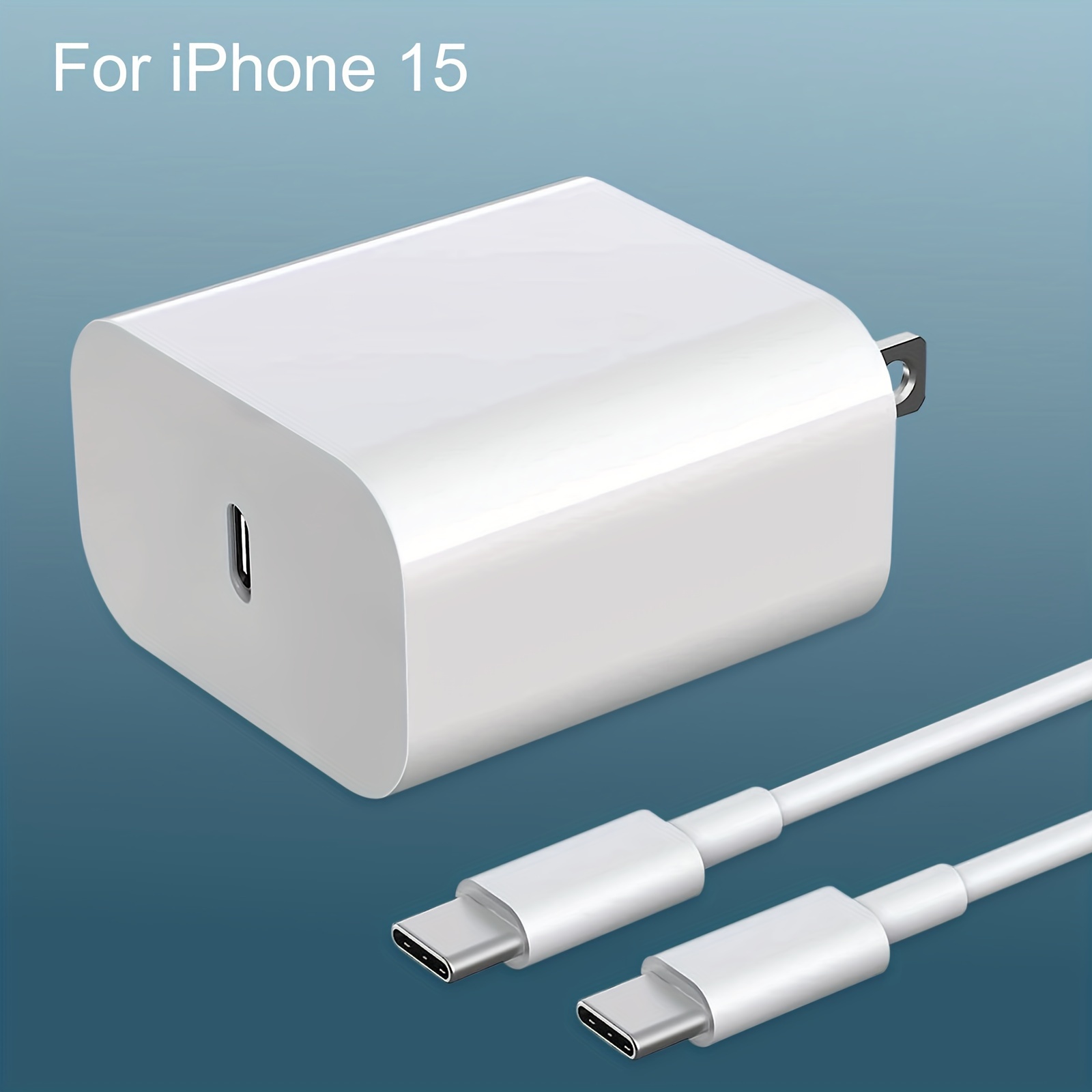 Chargeur Rapide iPhone 15 USB C, 20W Chargeur USB C avec LT et USB
