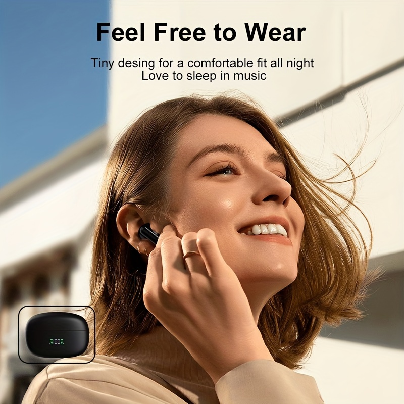 SP9X built-in digital display for ultra long battery life, in ear noise cancelling wireless earphones_voghion.com