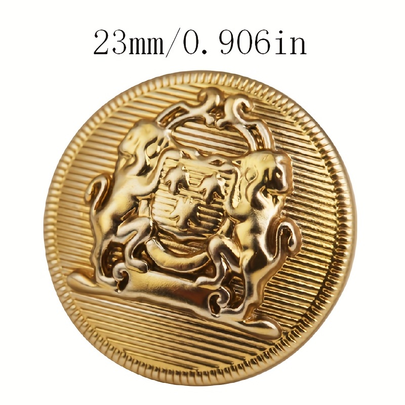 10pcs British Style Metal Double Lion Hand Sewing Coat Buttons