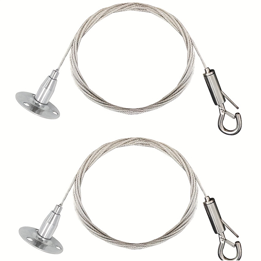 3pcs Adjustable Wire Ropes with Hooks, Stainless Steel Picture Hanging Wire Heavy Duty Picture Wire Mirror Hanging, Silver