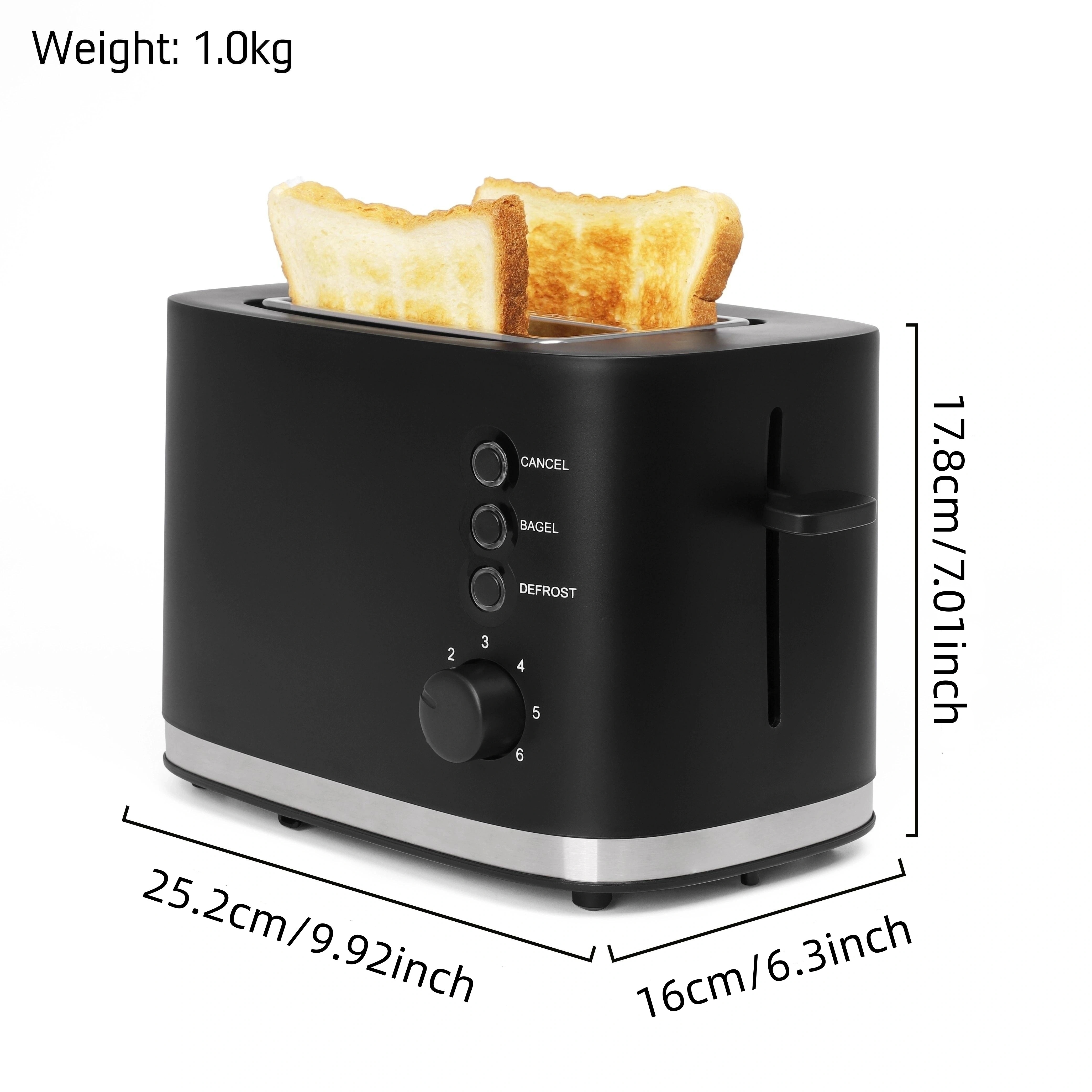 Vimukun Toaster 2 Slice, Extra Wide Slot, Stainless Steel, 7 Browning Shade  Settings, Bagel/Cancel/Gluten-Free/Reheat Function, Variable Browning