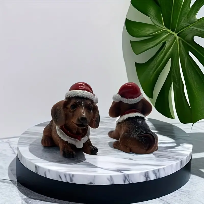Christmas Cute Dog Accessories, With Christmas Hat And Sausage Dog Car,  Desktop Decorations, Christmas Gifts, Blind Box Handmade,christmas Decor, home Decor,party Decor,thanksgiving Gift - Temu United Arab Emirates