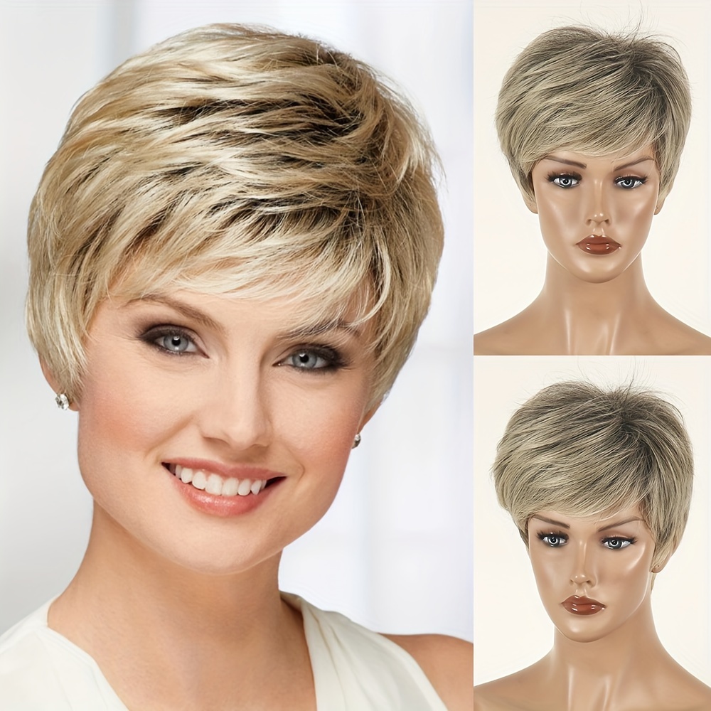 Short Straight Hair Wigs Women Natural Synthetic Hair Wigs Temu