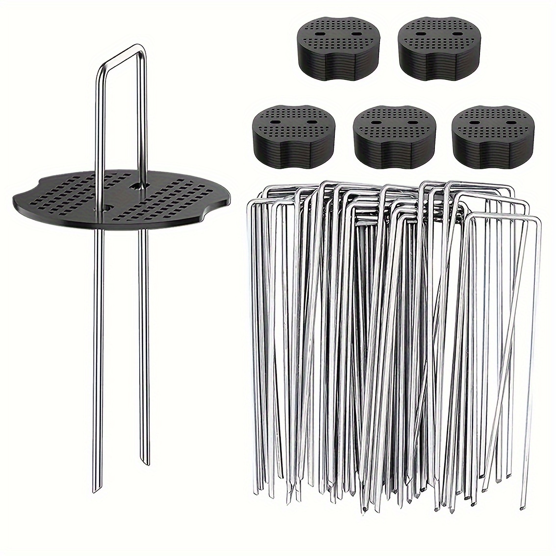 6 Pack Galvanized Rebar Tent Stakes J Hook 12 Inch, Chain Link Fence Stakes  Canopy Yard Landscape Garden Staples, Heavy Duty Metal Steel Ground Anchor