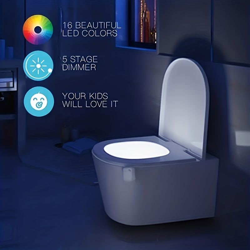 8/16 Colors Toilet Sensor Lights Intelligent Induction Bathroom LED Body Motion  Activated on/Off Seat Sensor Night Light