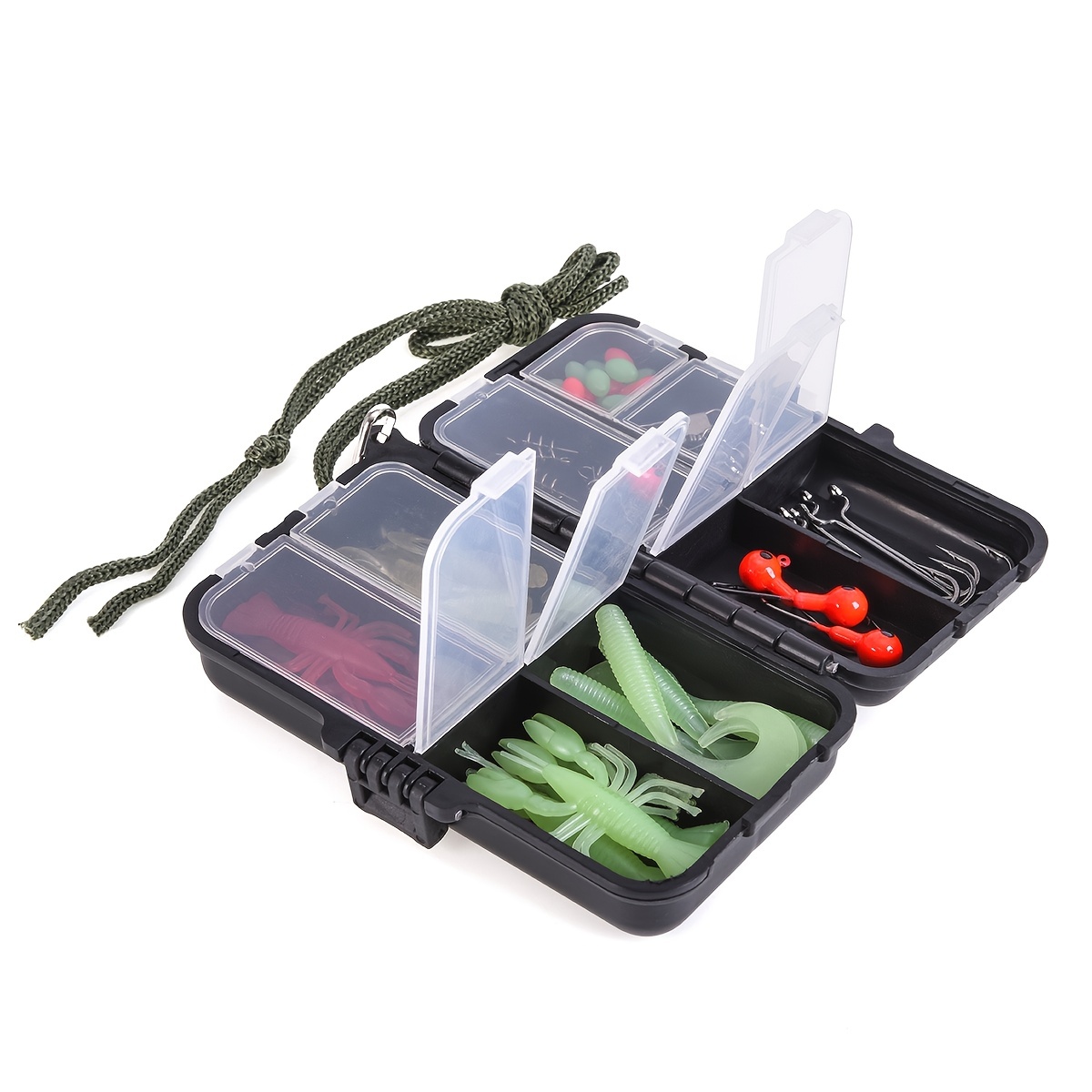 Classic Fishing Gear Set - Tackle Box with Reel, Bait, Lures