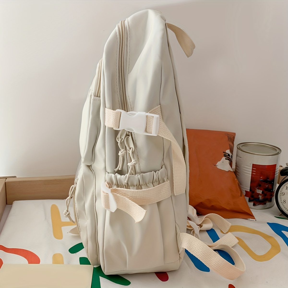 Minimalist Backpack All Match Rucksack School Bag With Bear