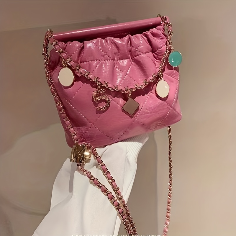 Fashion Rhinestone Women Crossbody Bags Drawstring Leather Square Box Bag  Female Designer Chain Shoulder Handbag