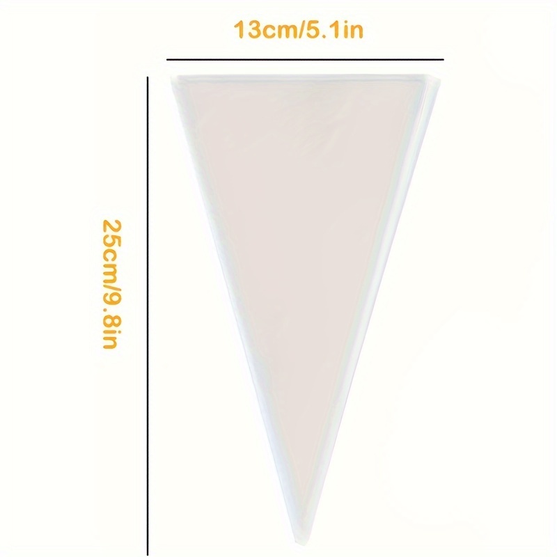 Cone Cellophane Bags,200 PCS 6.3x11.8 Cello Clear Cone Shaped Treat Bags  with Twist Ties, Plastic Cone Bags Triangle Bags for Popcorn Favor Candy
