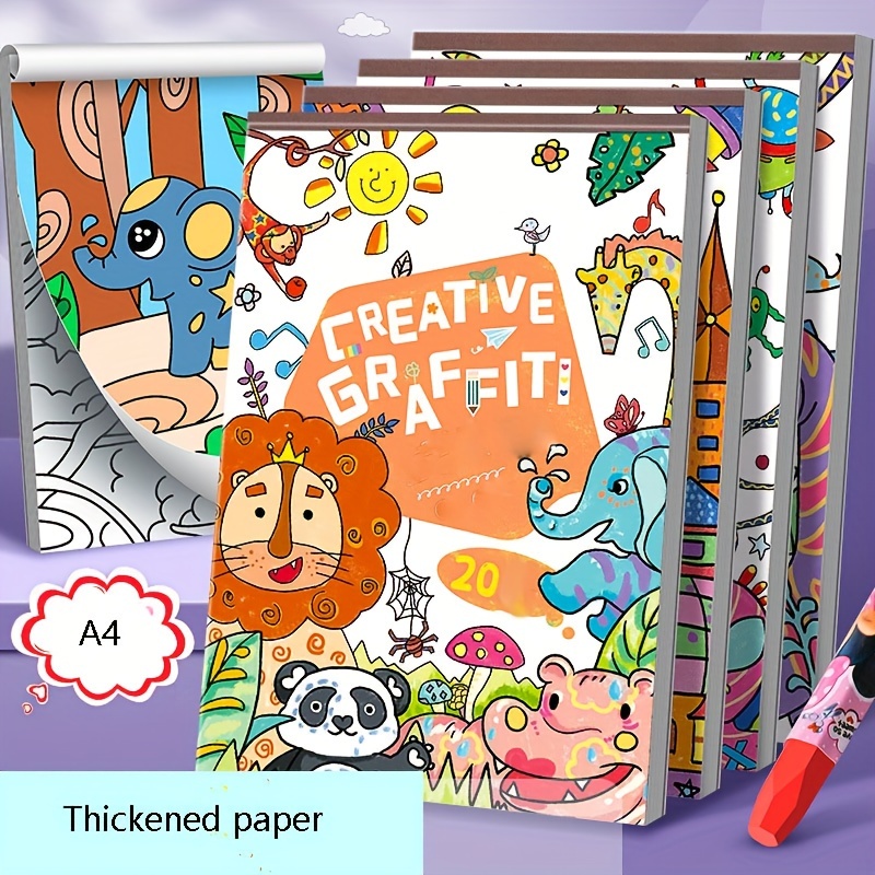 Cartoon A4 Sketchbook For Students Blank White Paper For - Temu