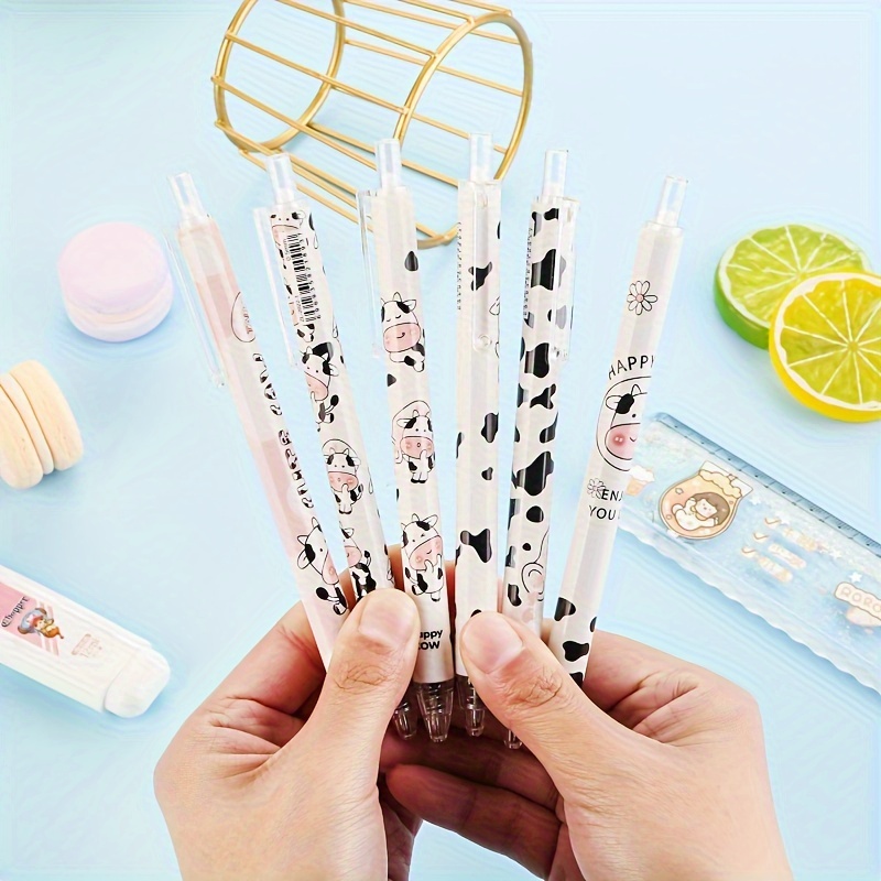 Cartoon Cute Black And White Cow Bobo Series Press Gel - Temu