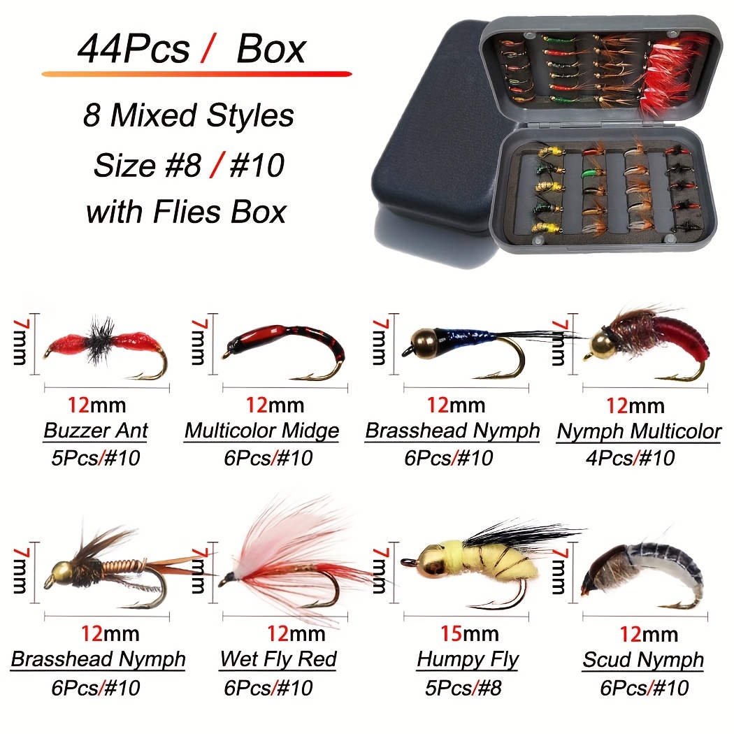 76pcs Fly Fishing Lures with Fly Fishing Box - Fly Fishing
