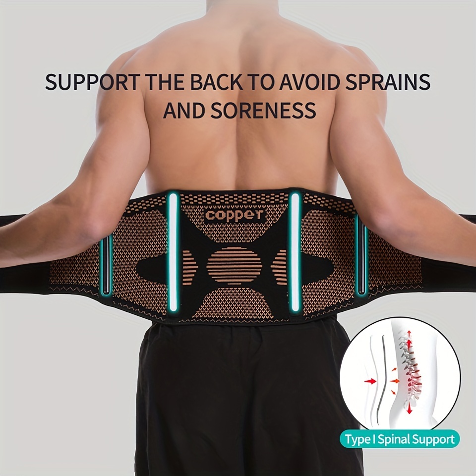  Copper Compression Lower Back Lumbar Support Brace, 1  Guaranteed Highest Copper Content, Great for All Activities! Infused Fit  Wrap/Belt, Wear Anywhere! (Waist 39 - 50) : Health & Household