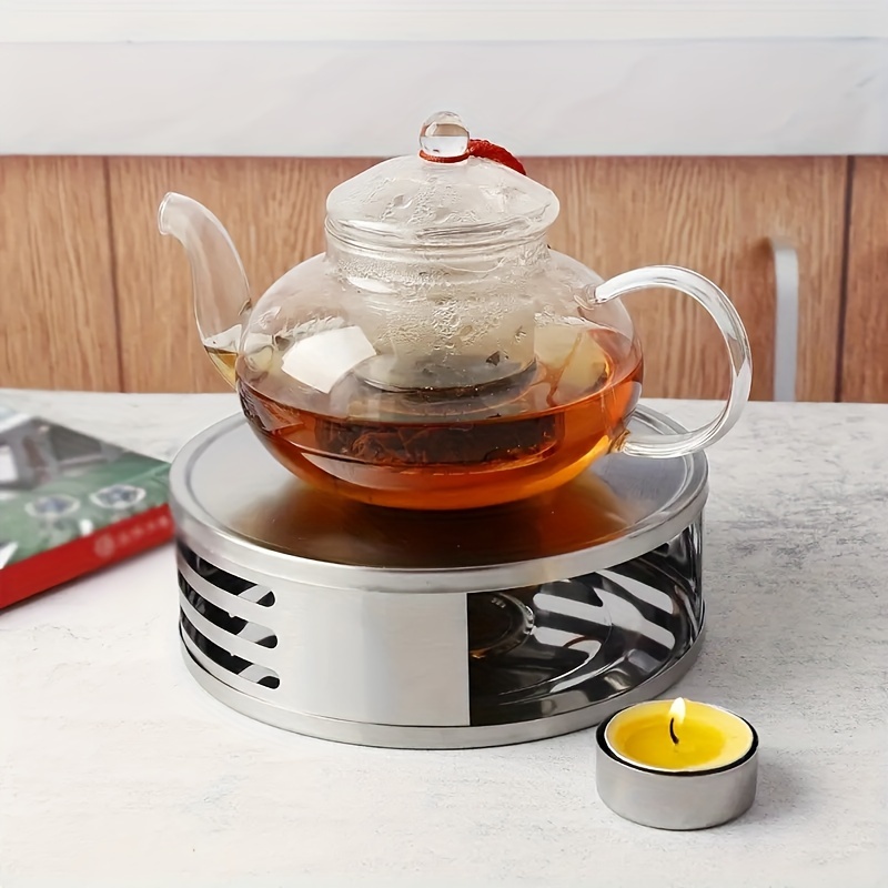 Round Teapot Warmer with Candle Holder Tealight Stove Tea Pot