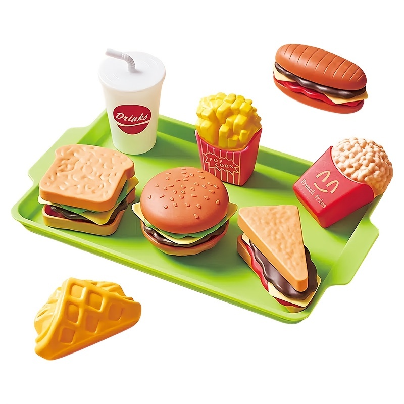 Ensemble de jeu de simulation de cuisine pour enfants, coupe de fruits,  légumes, hamburger, cuisine, jouets