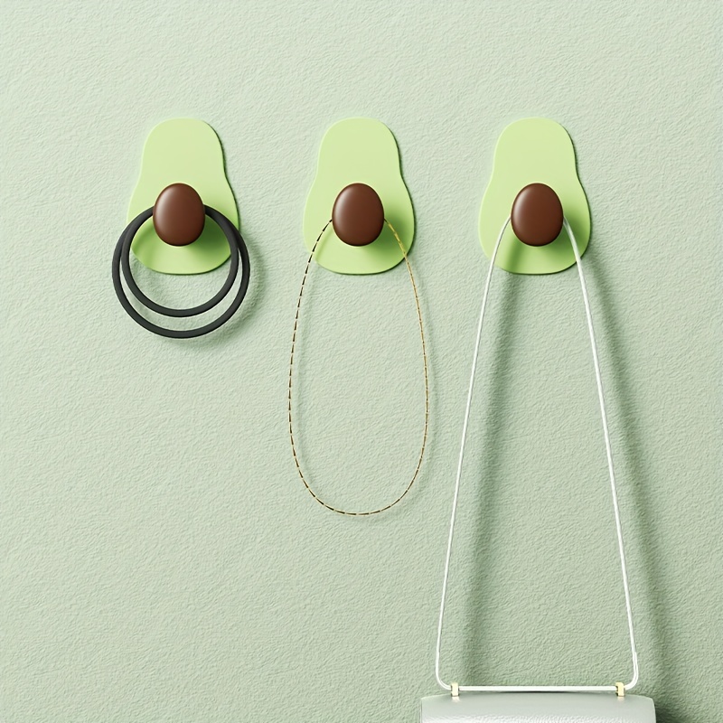 2pcs Green ABS Wall Hook, Waterproof Self-adhesive Bathroom Hooks