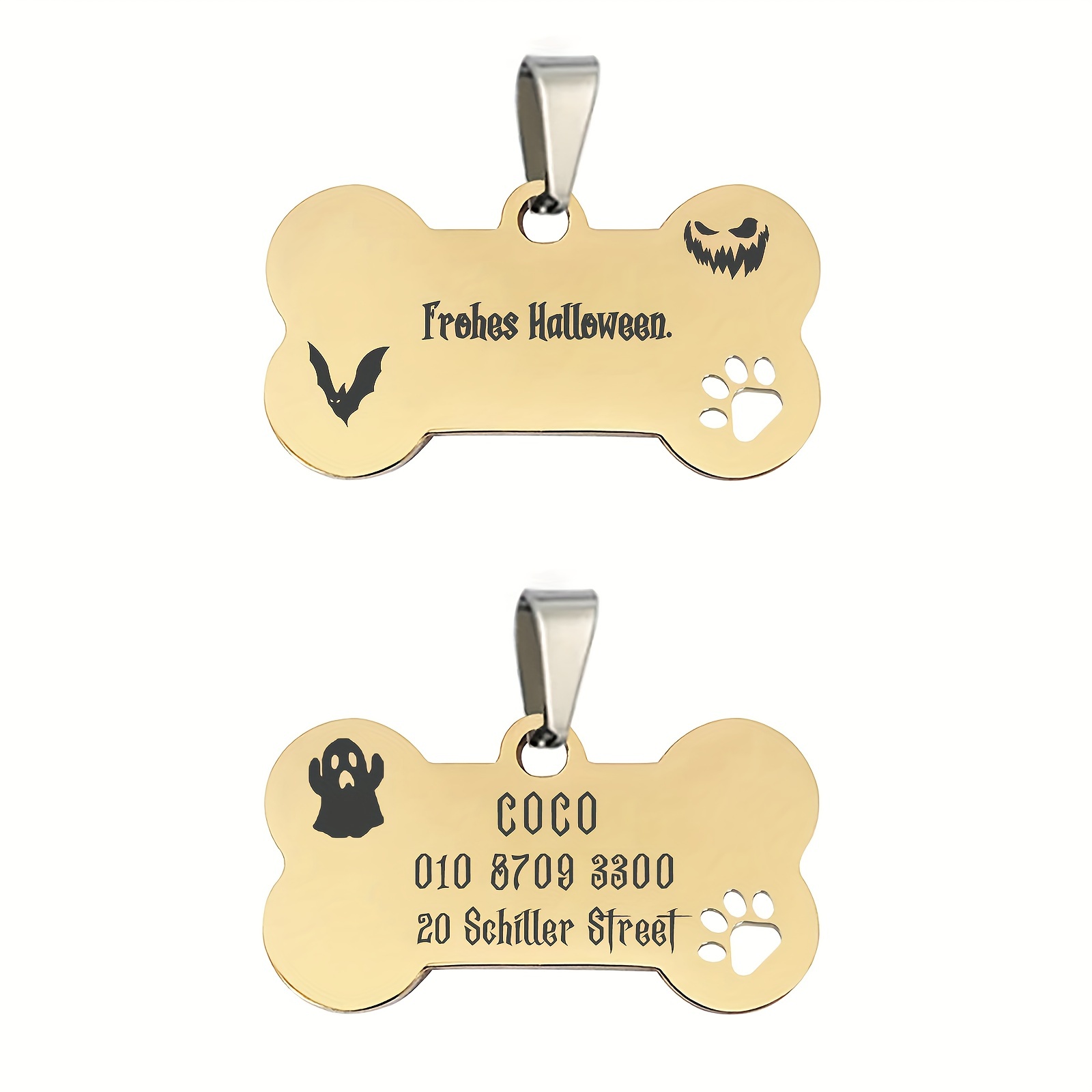 Customized Stainless Steel Lettering Dog Tag Bone Shaped Dog - Temu