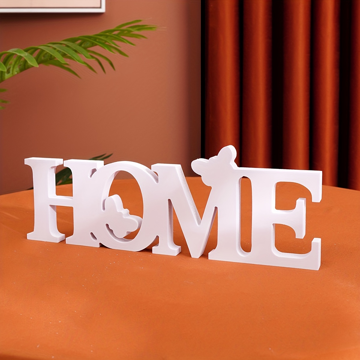 

1pc, Creative Wooden Three-dimensional Home Letter Ornaments, Nordic Home Room Arrangement Soft Decorations, Simple Design Letter Tags For Study Bedroom Decoration