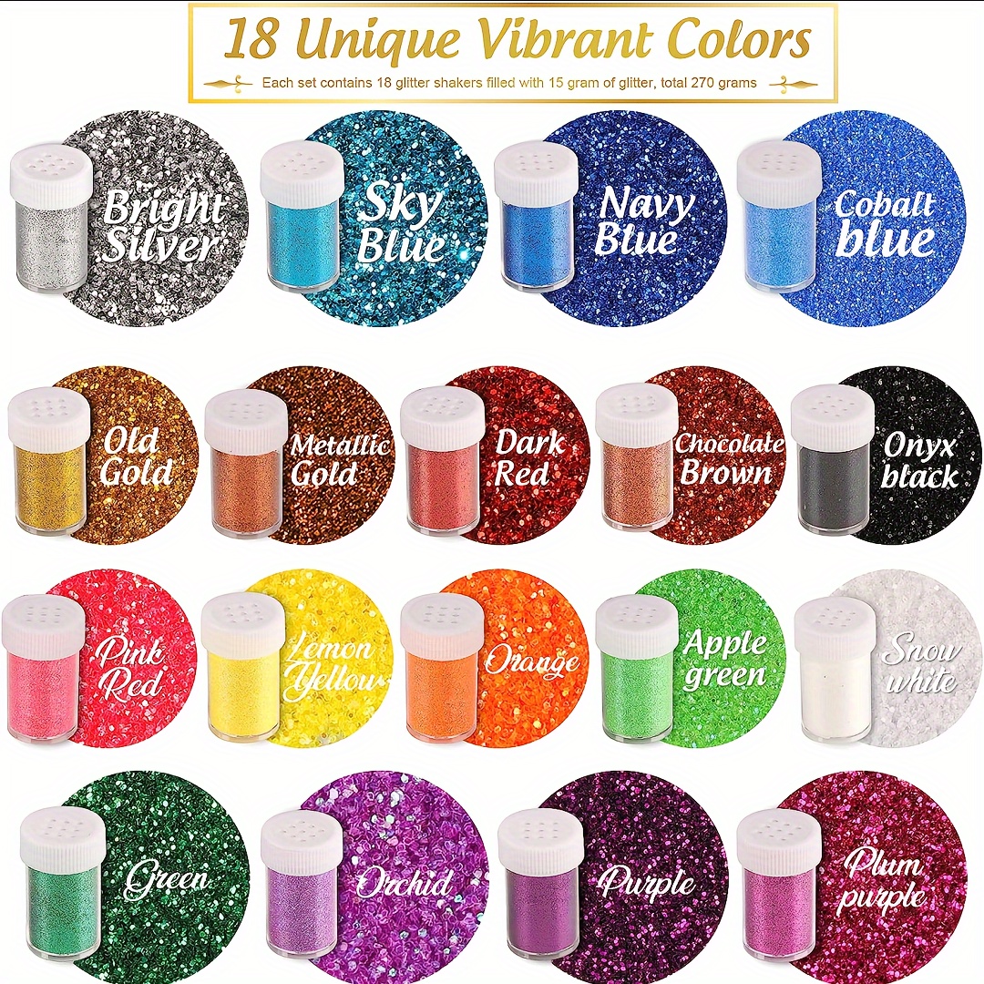 Glitter for Slime, Extra fine Glitter Shakers in Shaker Jars, Great for  Slime, Art and Crafts, Nail Art Polish, Scrapbooking, Paints, Set of 5 