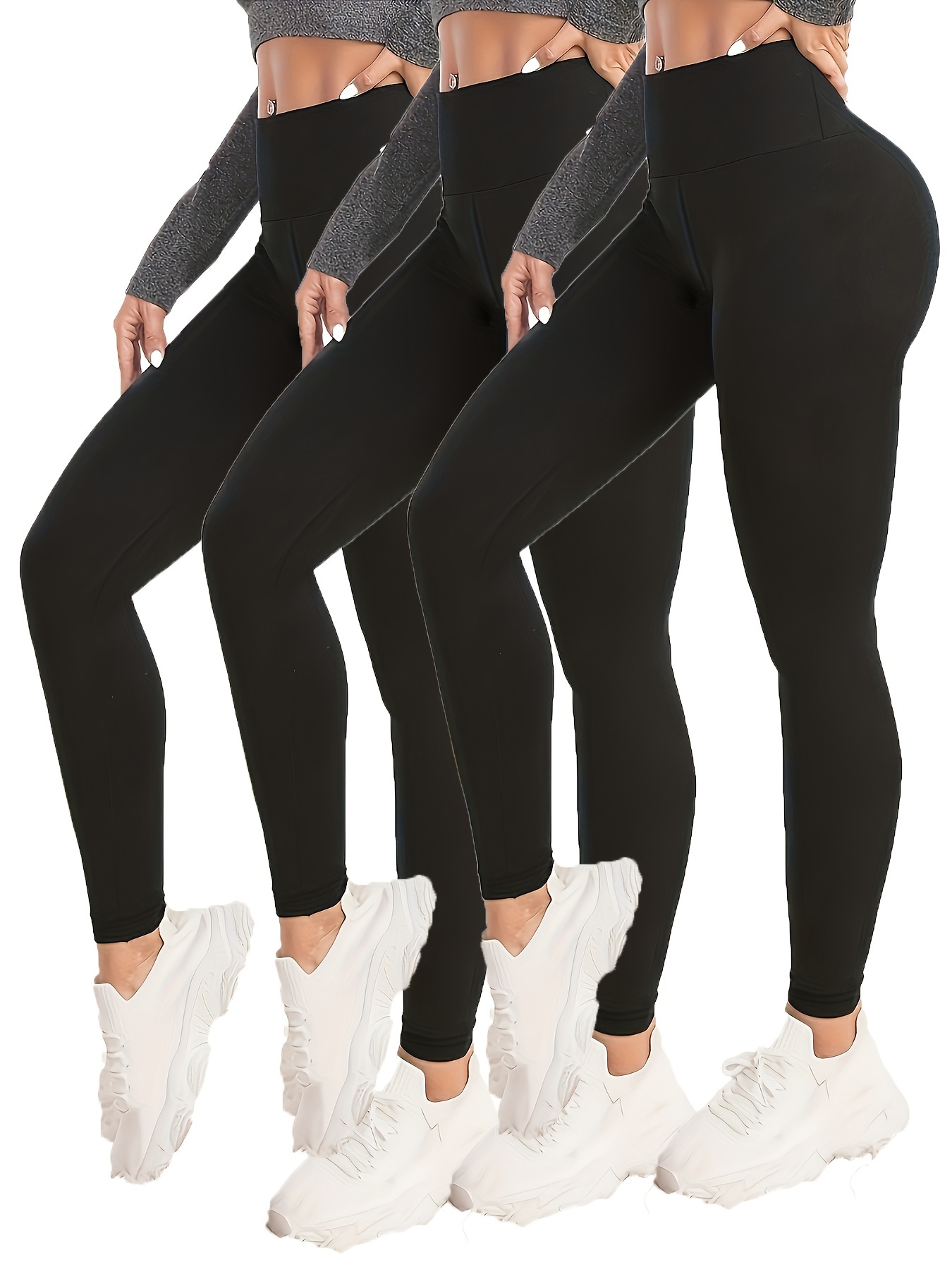 Solid Color High stretch Fitness Yoga Sports Leggings Soft - Temu