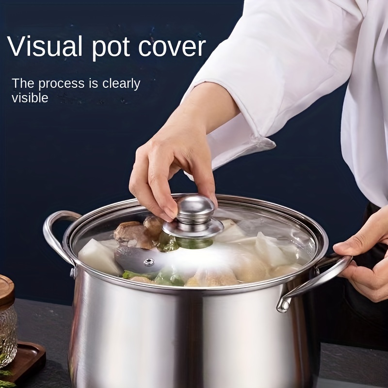 Large Stainless Steel Stock Pot - Perfect For Soups, Stews, And