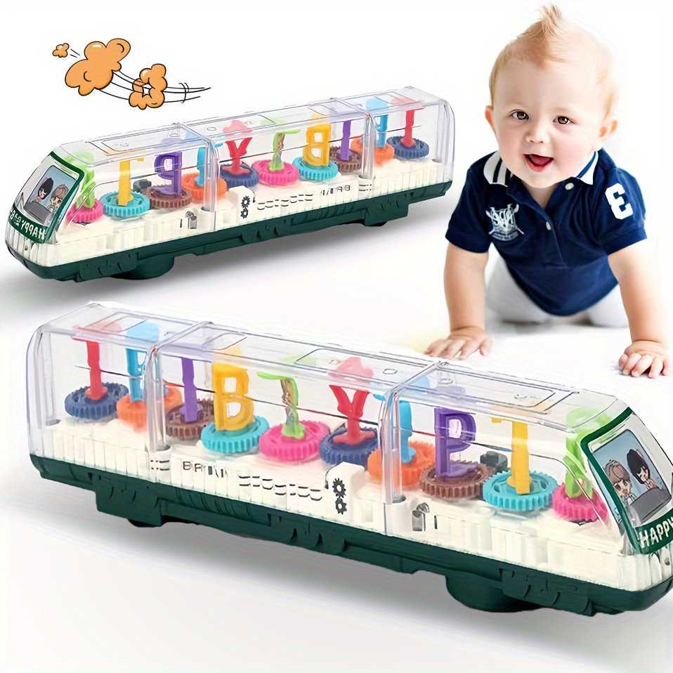 Juguetes para niños de 1, 2, 3 años, juguetes para bebés de 6 a 12 meses,  juguetes de tren eléctrico para niños y niñas con luz fresca y efecto de