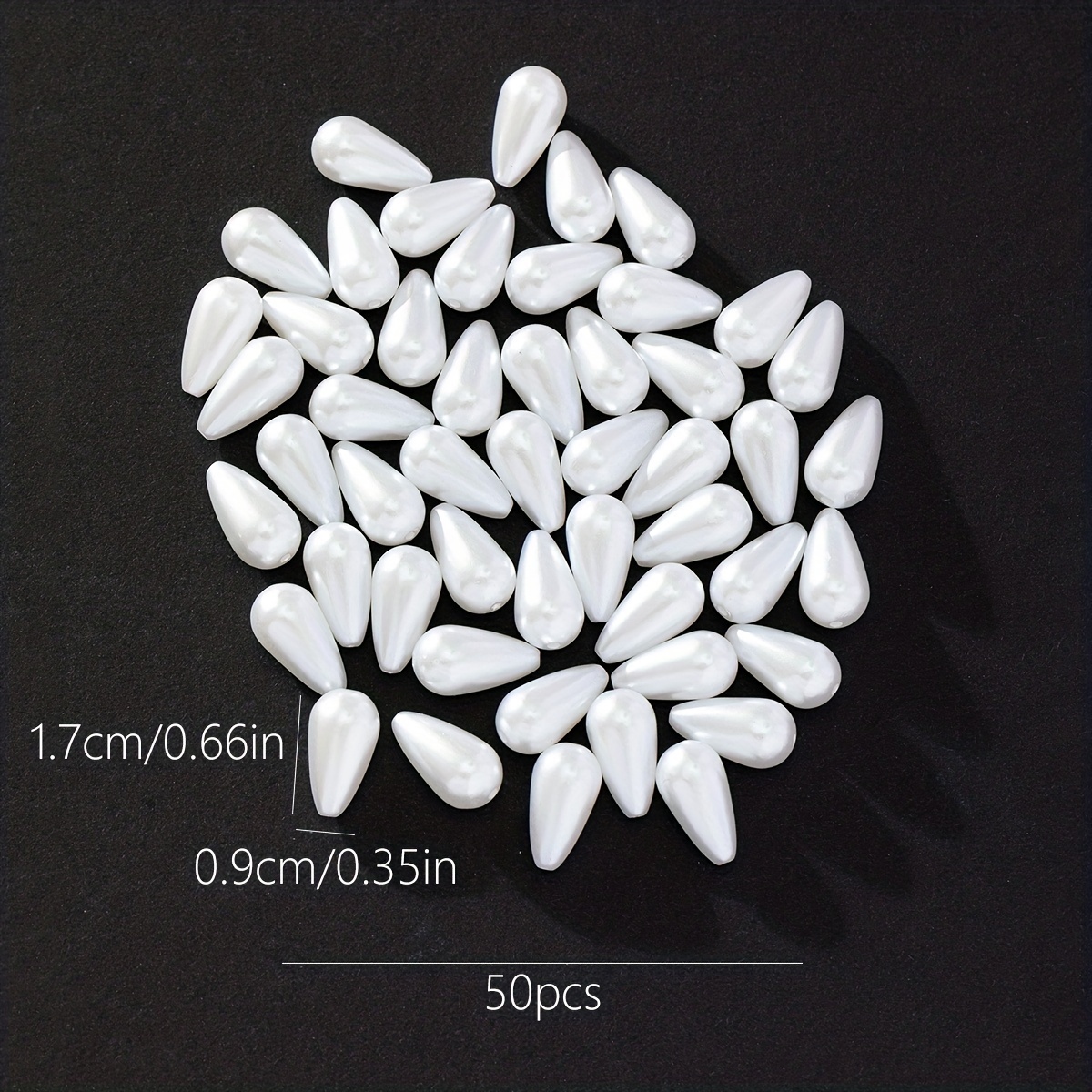 White Teardrop Shape Imitation Pearl Acrylic Loose Beads For - Temu