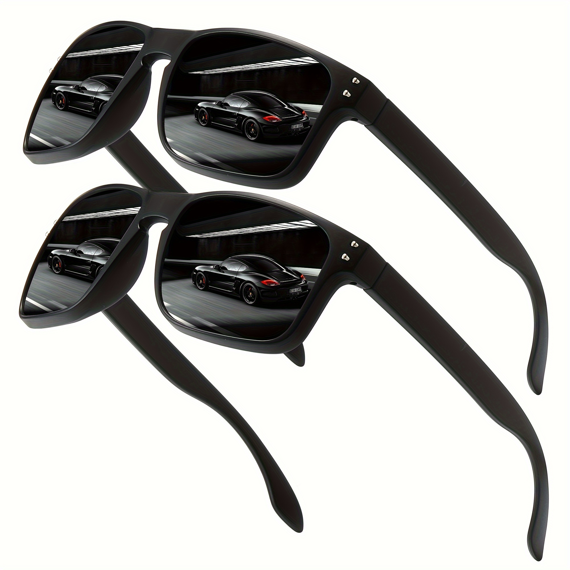 1pair 2pairs Trendy Classic Square Polarized Sunglasses For Men