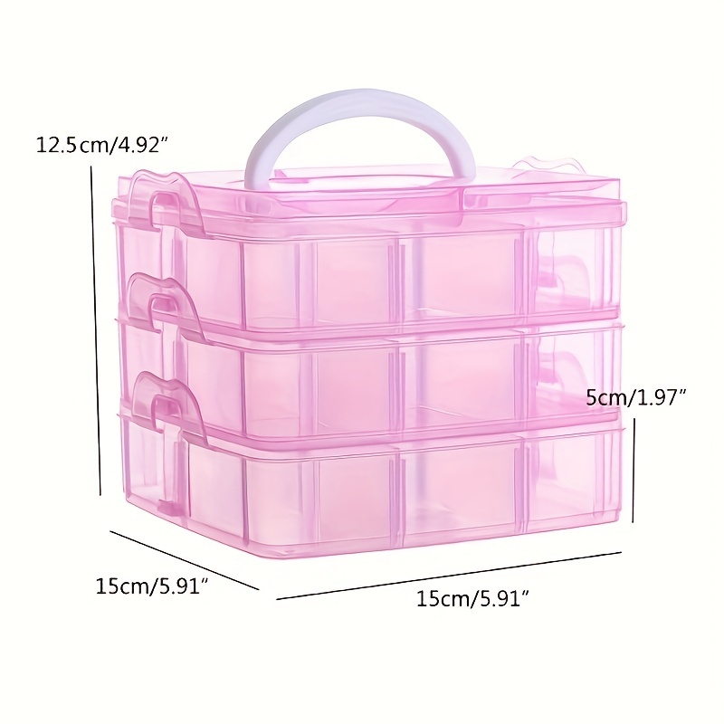 3-Tier Stackable Storage Containers with Dividers - 18 Adjustable  Compartments for Craft Organizers - Clear Storage box,Bead Organizers for  Jewelry, Beads, Kids Toys, and Sewing Supplies 