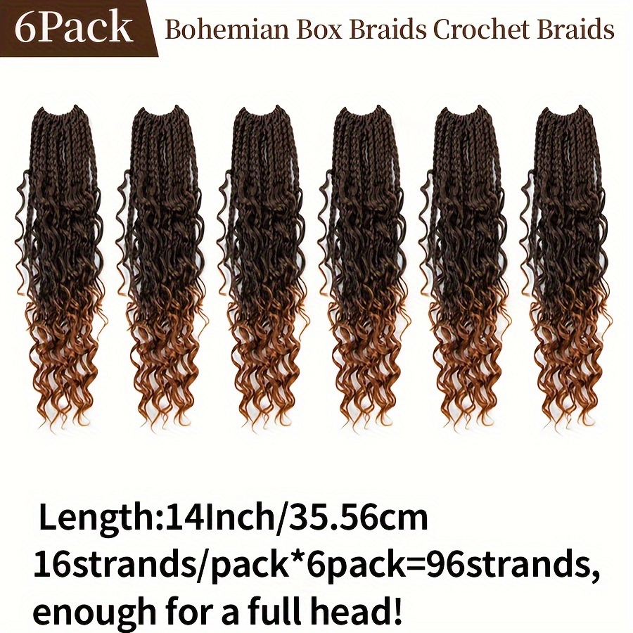 Goddess Box Braids Crochet Hair Curly Ends Bohemian Box - Temu Canada
