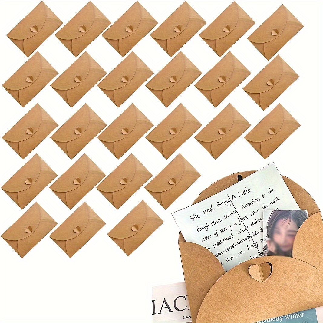 Cœur Fermeture Mini Enveloppe Enveloppe En Papier Kraft Petite