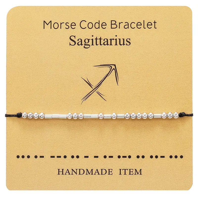 Twelve Constellation Morse Code String Bracelet Personality - Temu