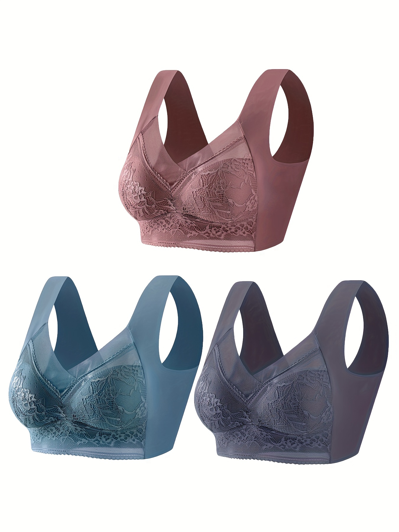 Plus Size Women's Push Bra Lace Comfort Padded Bra Brassiere - Temu United  Arab Emirates