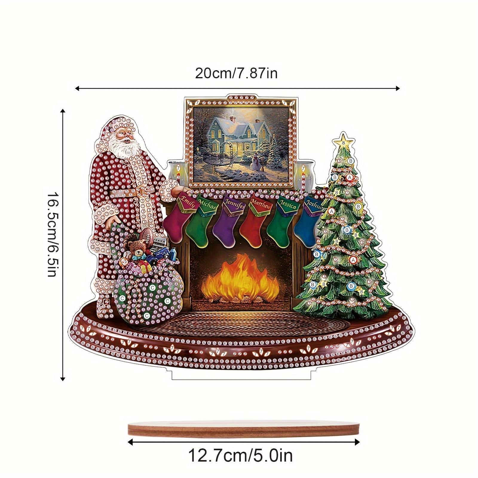 5D DIY Desktop Diamond Art Decor Xmas Tree Table Top Diamond Painting Kits  Santa