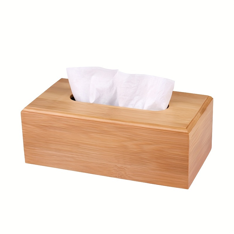 STOBOK Cubierta de caja de pañuelos en blanco, caja de pañuelos de madera  sin acabar, cajas de pañuelos rectangulares hechas a mano, dispensador de