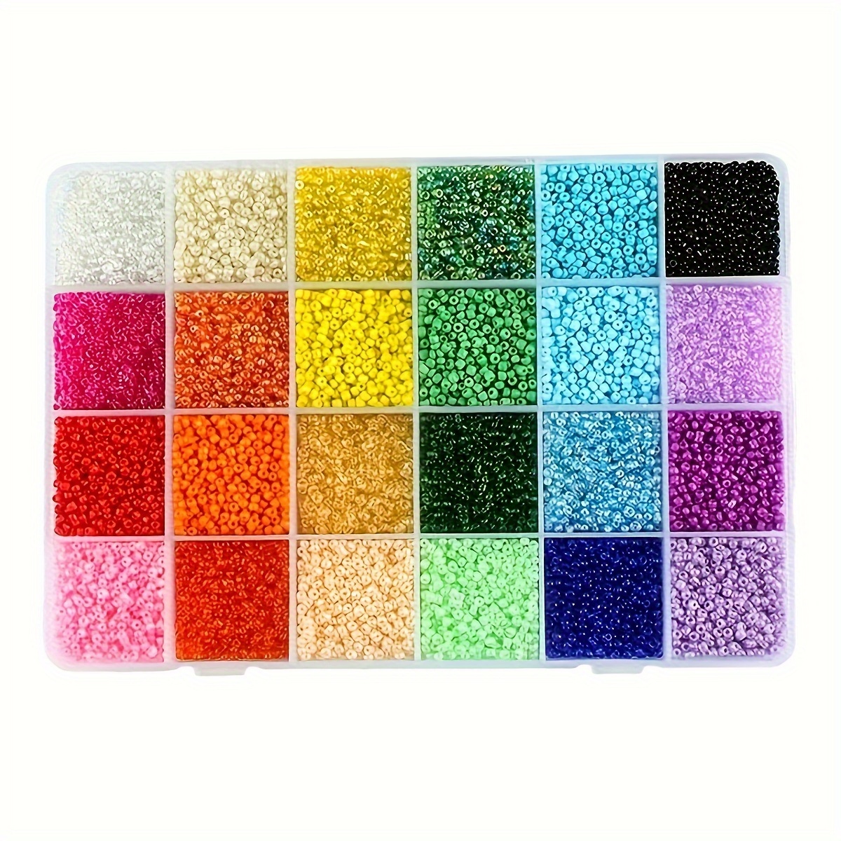 

Diy 24 Grids Set Box With 24 Random Colors Of 3mm Glass Millet Beads. 1 Box Can Be Used To Make Bracelets, Necklaces, Mobile Phone Chains, And Various Diy Accessories.