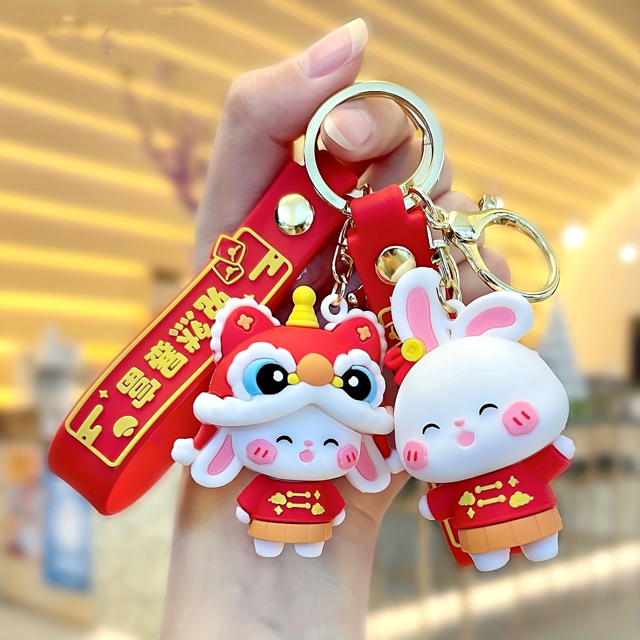 Chinese Style Rabbit Keychain Lucky Keychain Holiday - Temu Canada