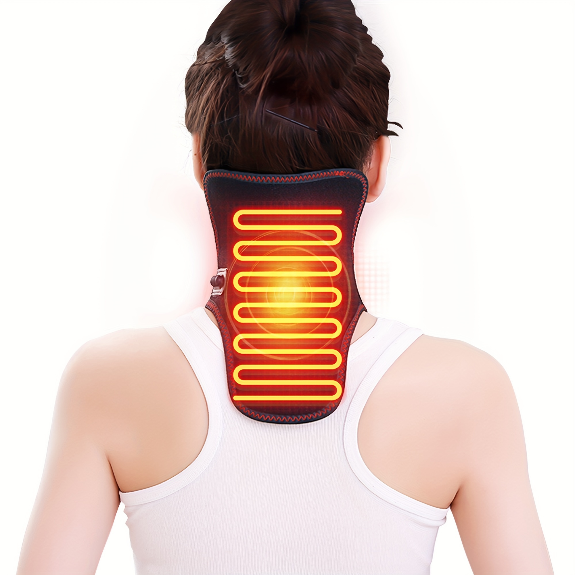 Heating Pad Therapy Vibration Massage Waist Wrap Belt Low Back Brace Pain  Relief