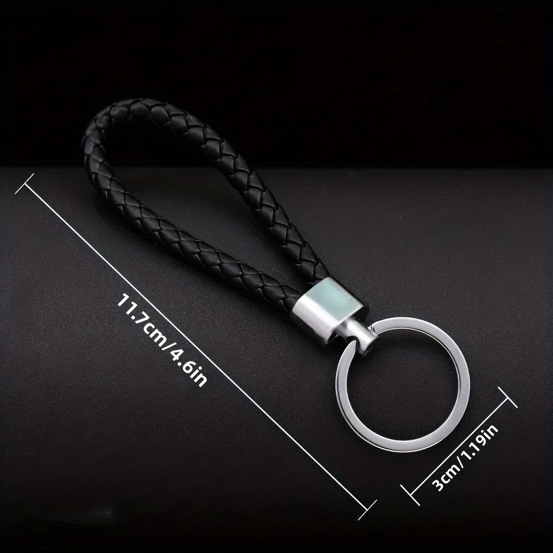 Simple Woven Leather Rope Keychain Key Accessories Metal Key
