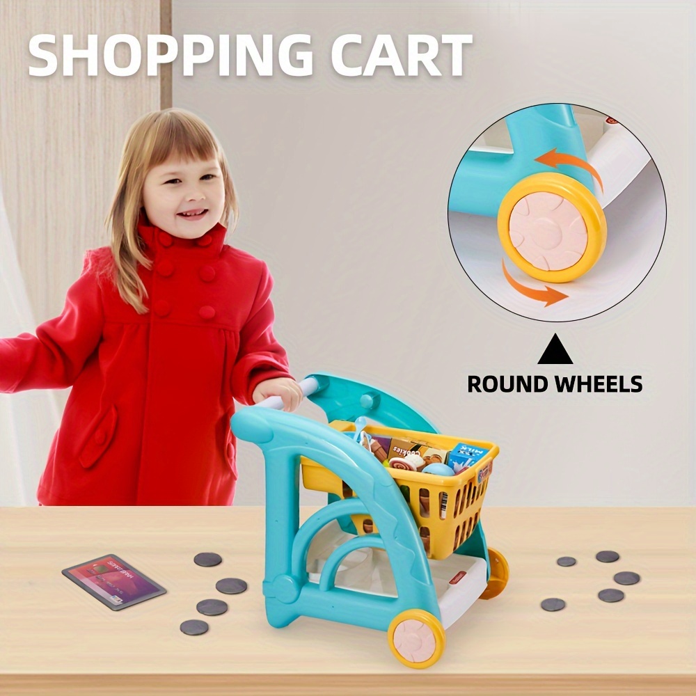  Lindo y práctico carrito de supermercado, carrito de compras,  carrito de compras, soporte móvil, cesta de almacenamiento, escritorio de  regalo para niños, accesorio de escritorio (naranja) : Productos de Oficina